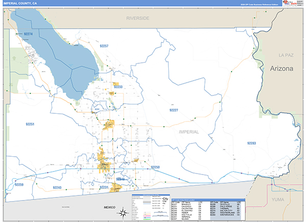 Imperial County, CA Map Basic Style