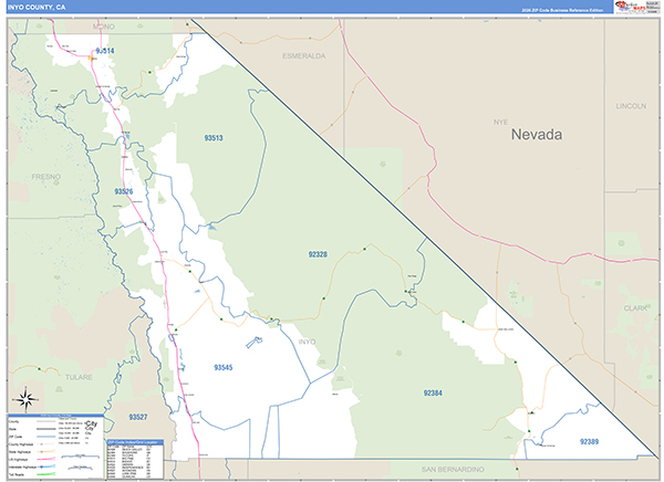 Inyo County, CA Map Basic Style