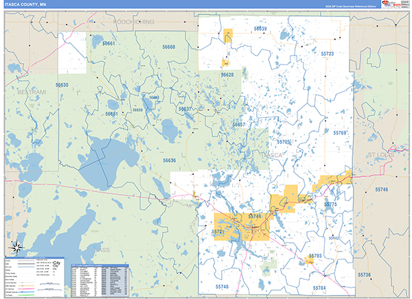 Itasca County, MN Zip Code Map