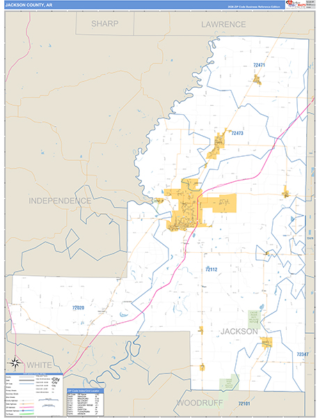 Jackson County, AR Zip Code Map