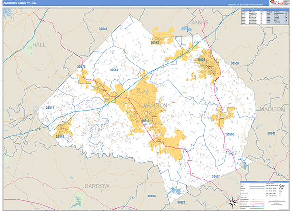 Jackson County, GA Zip Code Map