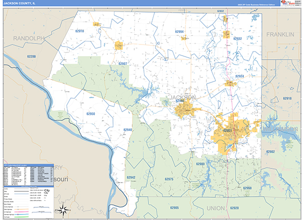 Jackson County, IL Zip Code Map