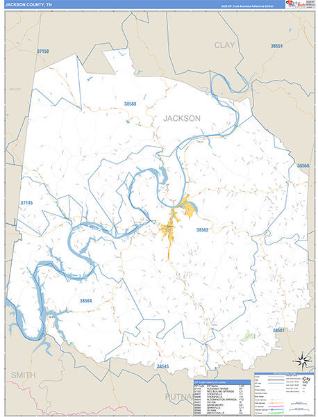 Jackson County, TN Zip Code Map