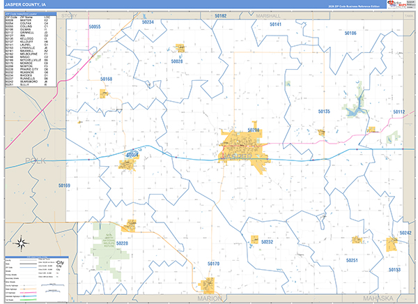 Jasper County, IA Zip Code Map