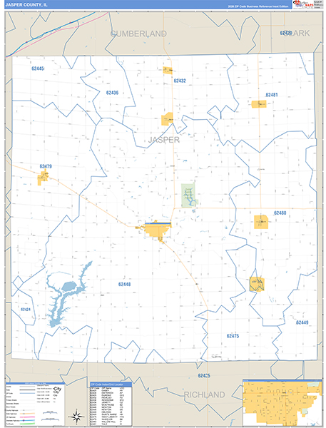 Jasper County, IL Zip Code Map