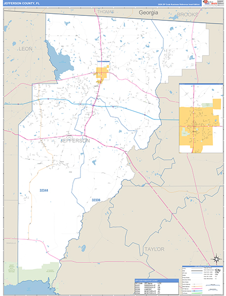 Jefferson County, FL Zip Code Map