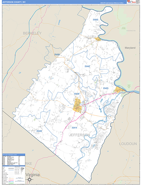 Jefferson County, WV Zip Code Map