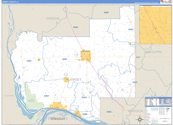Jersey County, IL Zip Code Map