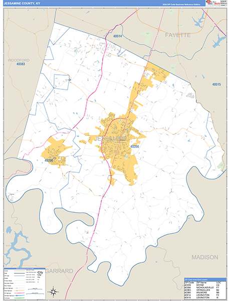 Jessamine County, KY Zip Code Map
