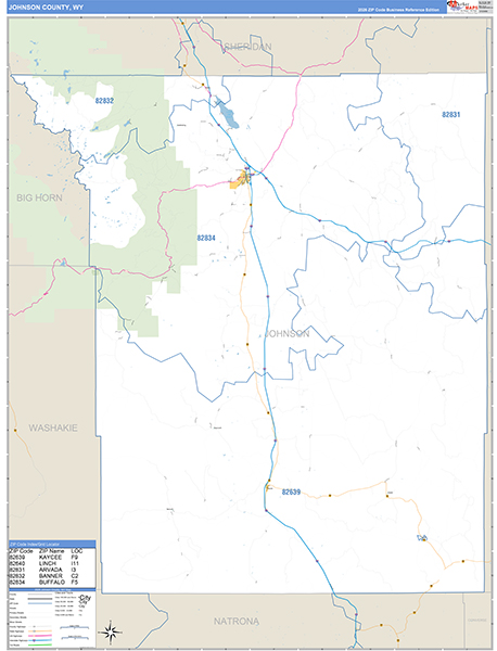Johnson County, WY Zip Code Map