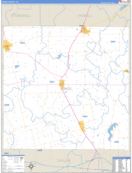 Jones County, TX Zip Code Map