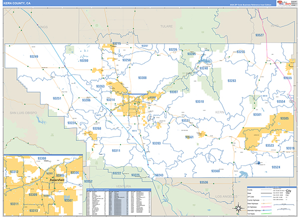 Kern County, CA Map Basic Style