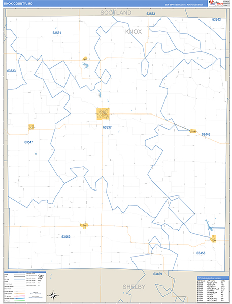 Knox County, MO Map Basic Style