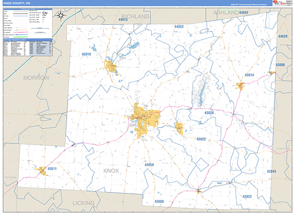 Knox County, OH Zip Code Map