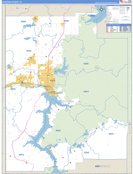 Kootenai County, ID Zip Code Map