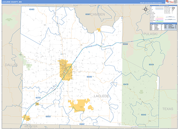 Laclede County, MO Map Basic Style