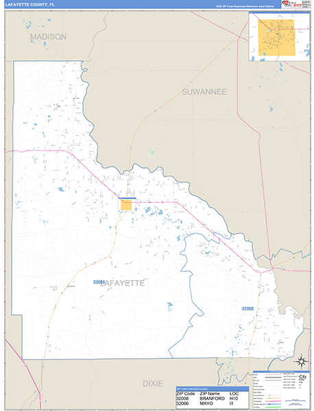 Lafayette County, FL Zip Code Map