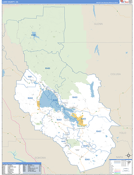 Lake County, CA Map Basic Style