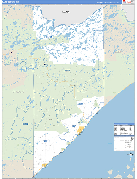 Lake County, MN Zip Code Map