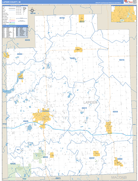 Lapeer County, MI Zip Code Map
