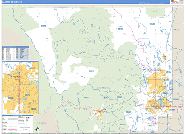 Larimer County, CO Zip Code Map