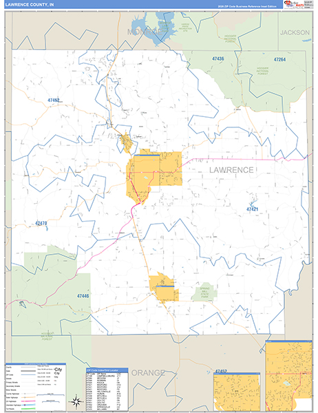 Lawrence County, IN Zip Code Map