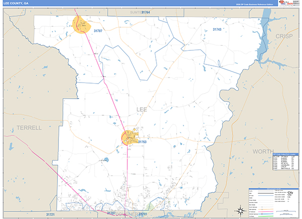 Lee County, GA Zip Code Map
