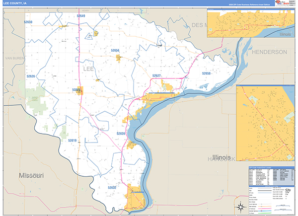 Lee County, IA Zip Code Map