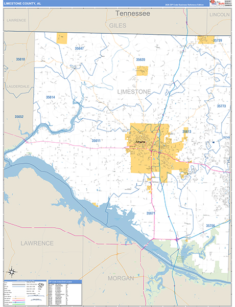 Limestone County, AL Zip Code Map