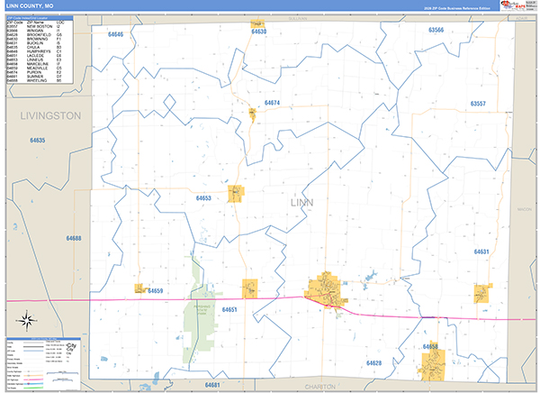 Linn County, MO Map Basic Style