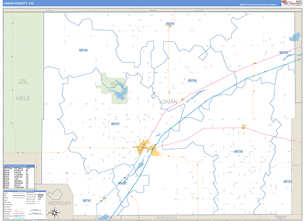 Logan County, CO Zip Code Map