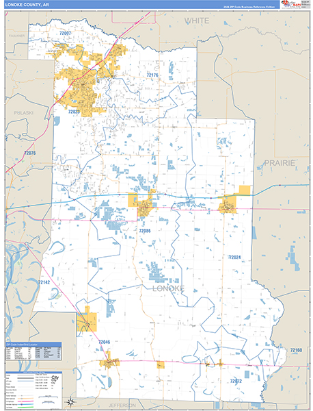 Lonoke County, AR Zip Code Map