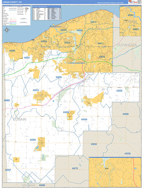 Lorain County, OH Zip Code Map