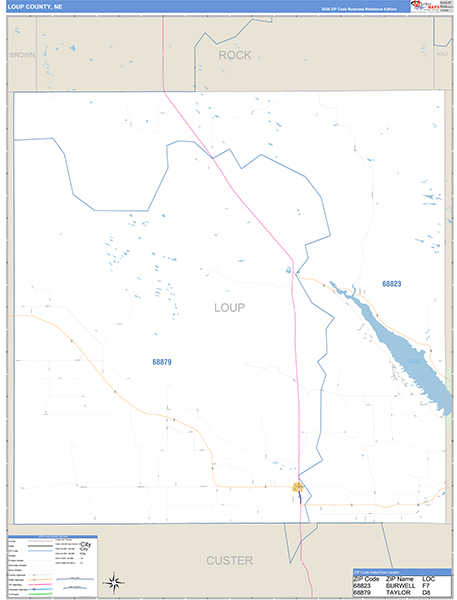 Loup County, NE Zip Code Map