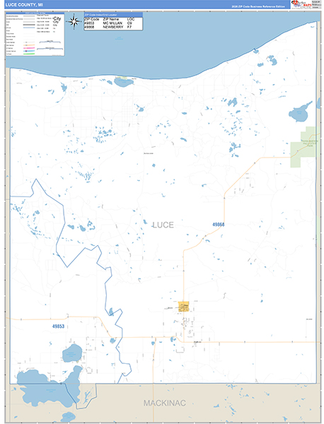 Luce County, MI Zip Code Map