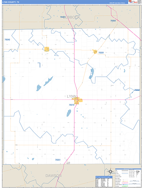 Lynn County, TX Zip Code Map
