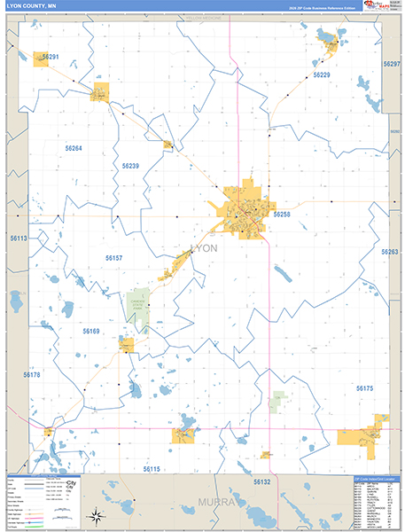 Lyon County, MN Zip Code Map