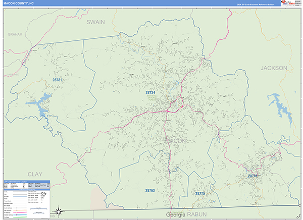 Macon County, NC Zip Code Map