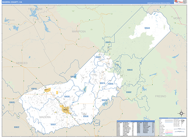 Madera County, CA Map Basic Style