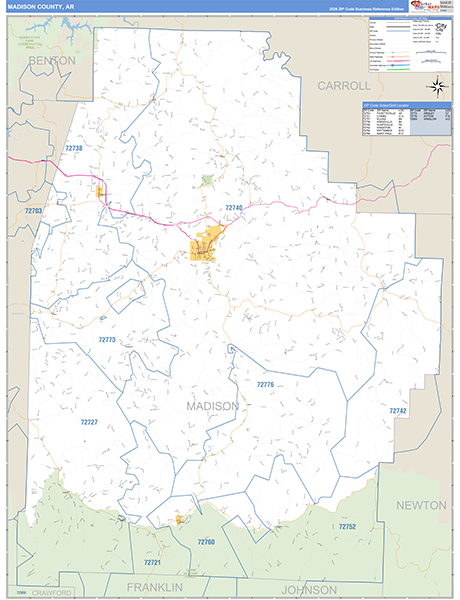 Madison County, AR Zip Code Map