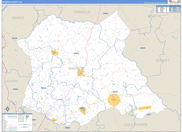 Madison County, GA Zip Code Map