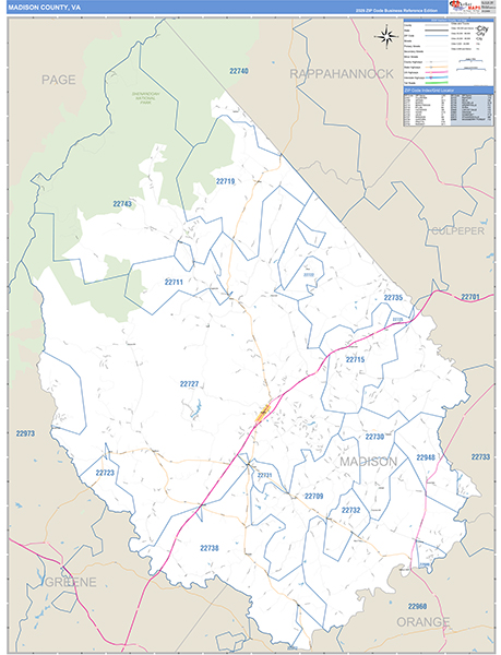 Madison County, VA Zip Code Map