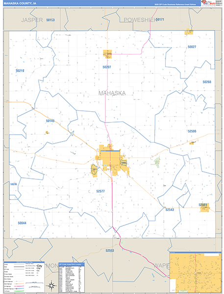 Mahaska County, IA Zip Code Map