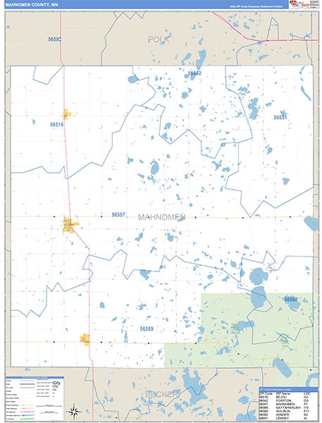 Mahnomen County, MN Zip Code Map