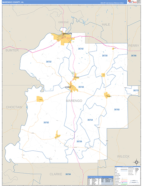 Marengo County, AL Zip Code Map