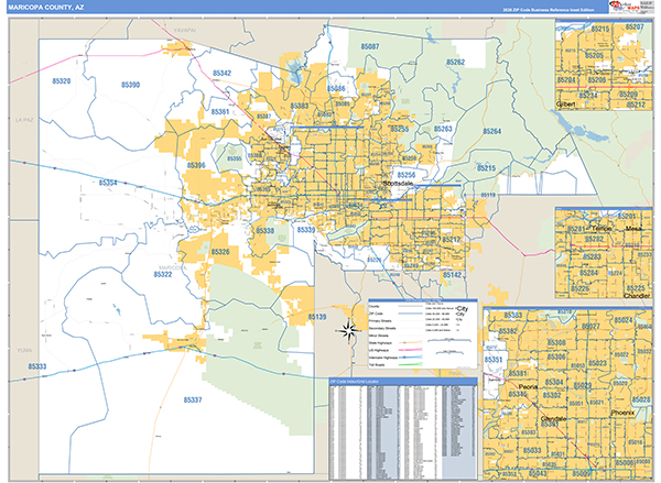 Maricopa County, AZ Zip Code Map