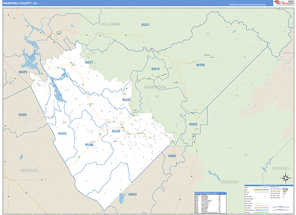 Mariposa County, CA Map Basic Style