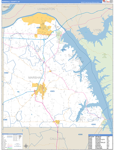 Marshall County, KY Zip Code Map