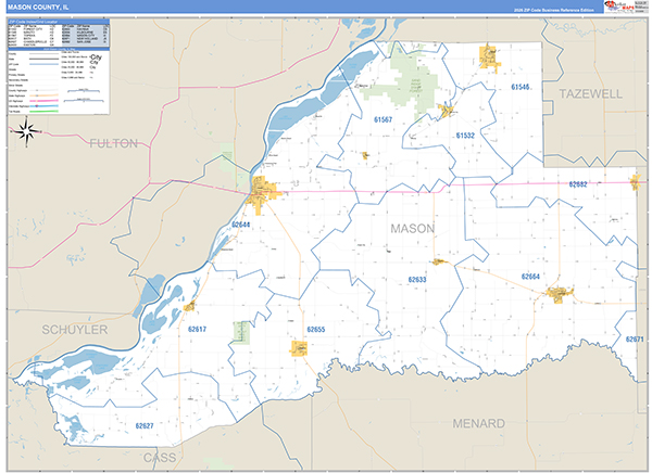 Mason County, IL Zip Code Map