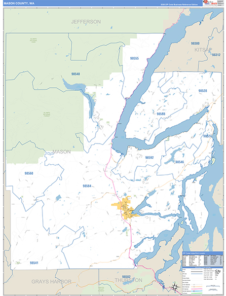 Mason County, WA Zip Code Map